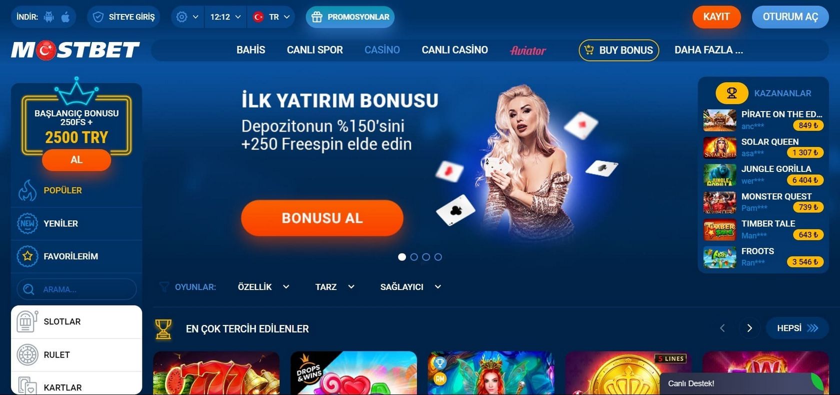 Загрузка приложения Mostbet